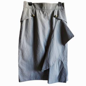Valentino Gray Asymmetrical Pencil Skirt